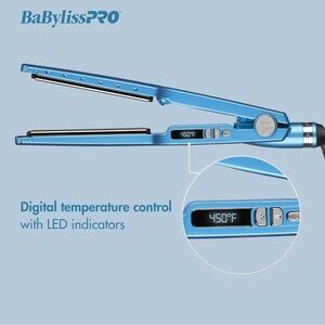 NWT BaBylissPRO Nano Titanium Ionic Digital Flat Iron Hair Straightener 1 1/4”